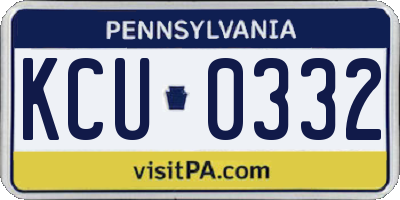 PA license plate KCU0332