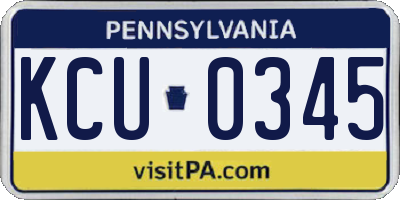 PA license plate KCU0345