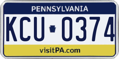 PA license plate KCU0374