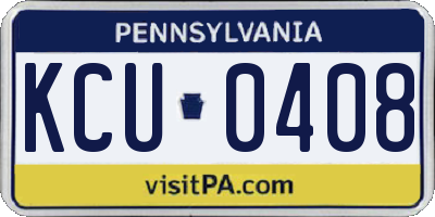 PA license plate KCU0408