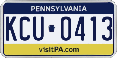 PA license plate KCU0413