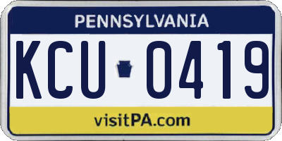PA license plate KCU0419