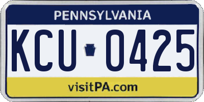PA license plate KCU0425