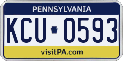 PA license plate KCU0593