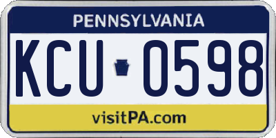 PA license plate KCU0598