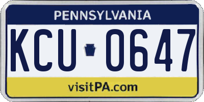 PA license plate KCU0647
