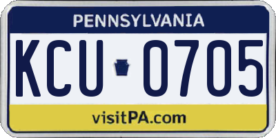 PA license plate KCU0705