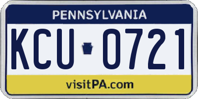 PA license plate KCU0721