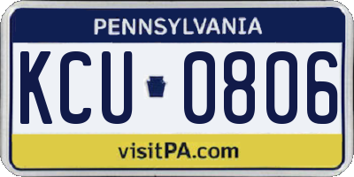 PA license plate KCU0806