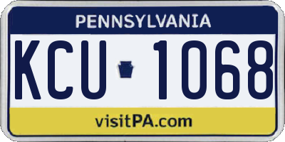 PA license plate KCU1068