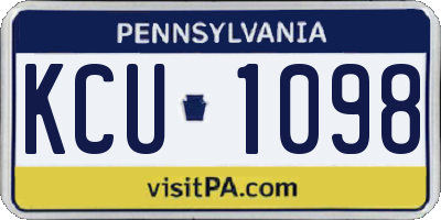 PA license plate KCU1098