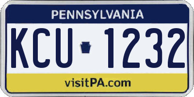 PA license plate KCU1232