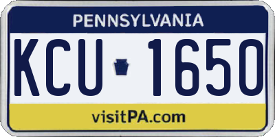 PA license plate KCU1650