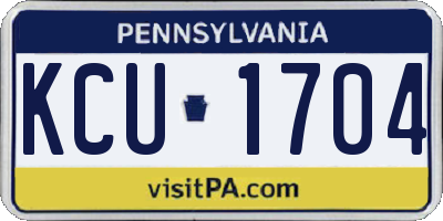 PA license plate KCU1704