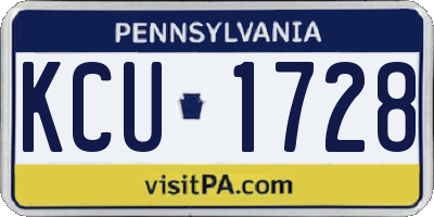 PA license plate KCU1728