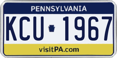 PA license plate KCU1967