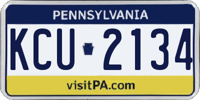 PA license plate KCU2134