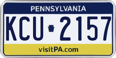 PA license plate KCU2157