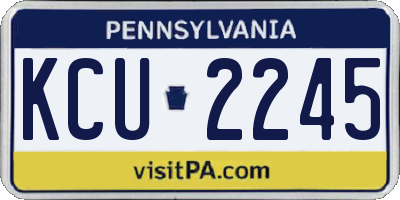 PA license plate KCU2245