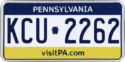 PA license plate KCU2262