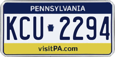 PA license plate KCU2294