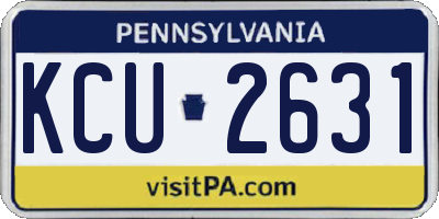 PA license plate KCU2631