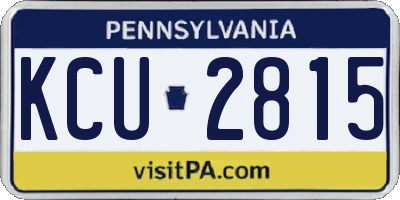 PA license plate KCU2815