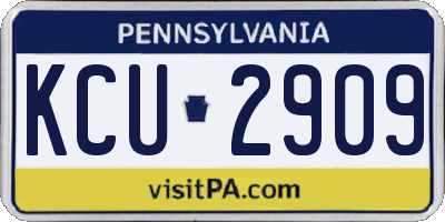 PA license plate KCU2909
