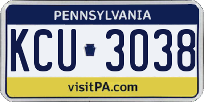 PA license plate KCU3038