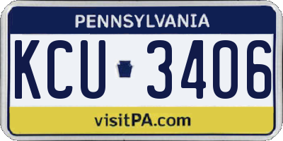 PA license plate KCU3406