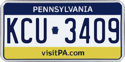 PA license plate KCU3409