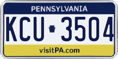 PA license plate KCU3504
