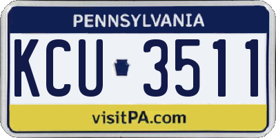PA license plate KCU3511