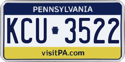 PA license plate KCU3522