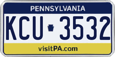 PA license plate KCU3532