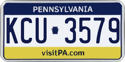 PA license plate KCU3579