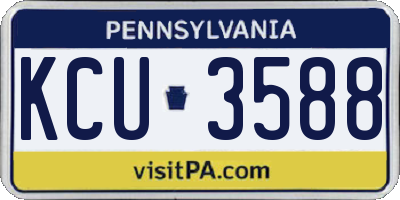 PA license plate KCU3588