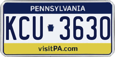 PA license plate KCU3630