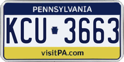 PA license plate KCU3663