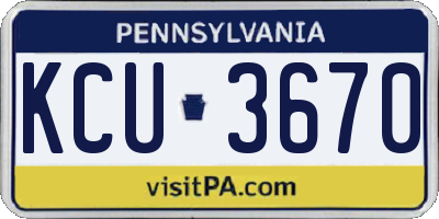 PA license plate KCU3670