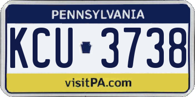 PA license plate KCU3738