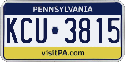 PA license plate KCU3815