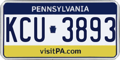 PA license plate KCU3893