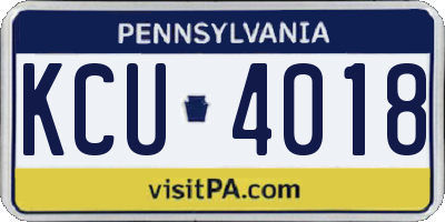 PA license plate KCU4018