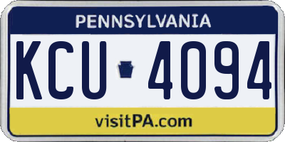 PA license plate KCU4094