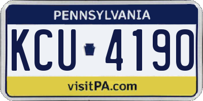 PA license plate KCU4190
