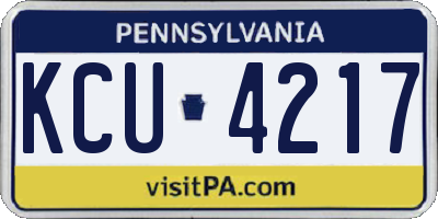PA license plate KCU4217