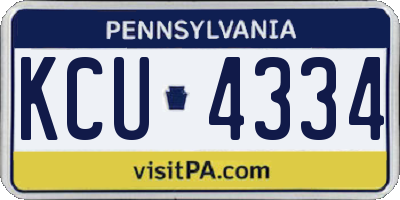 PA license plate KCU4334
