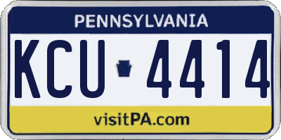 PA license plate KCU4414