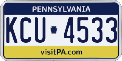 PA license plate KCU4533